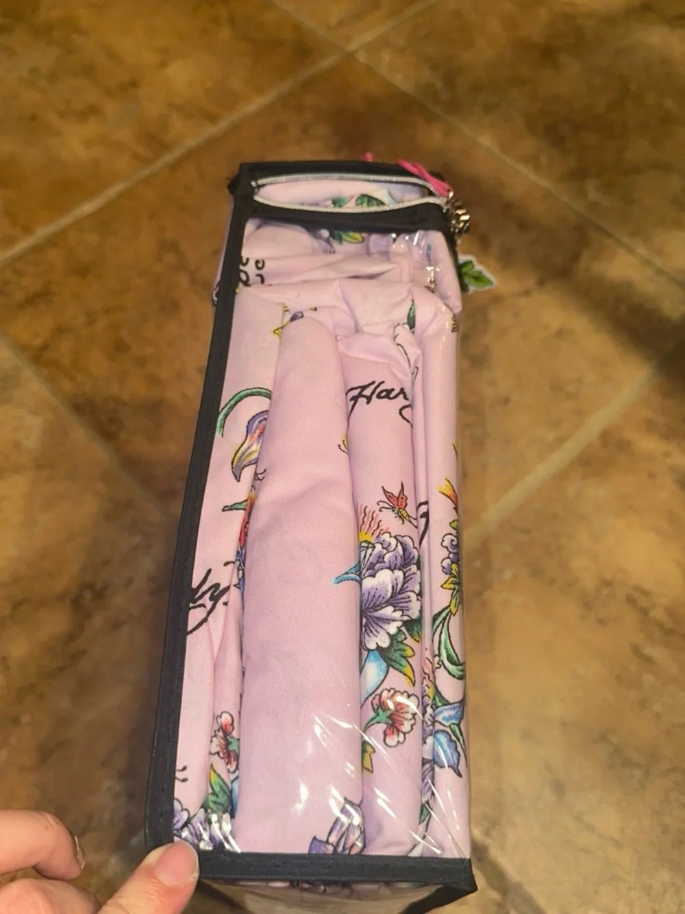 Ed Hardy Pink Floral Tiger King Brushed Sheet Set